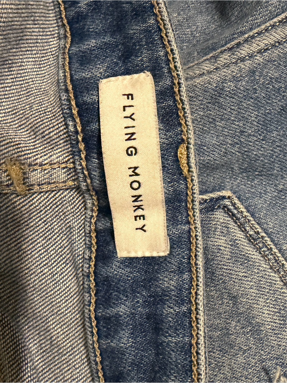 Flying Monkey Medium Blue Denim Jacket with Contrast Stitching